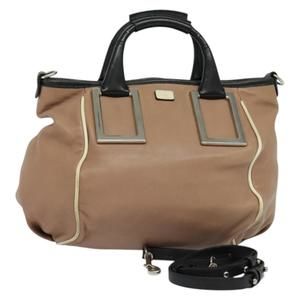 Chloe Etel Hand Bag Leather 2way Pink Silver Auth BA4166